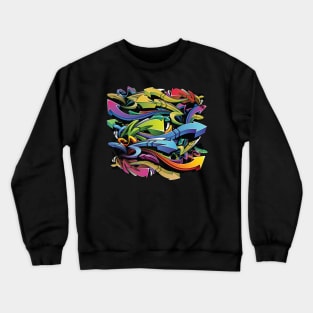 Colorful Graffiti Arrows Pattern Street Art Crewneck Sweatshirt